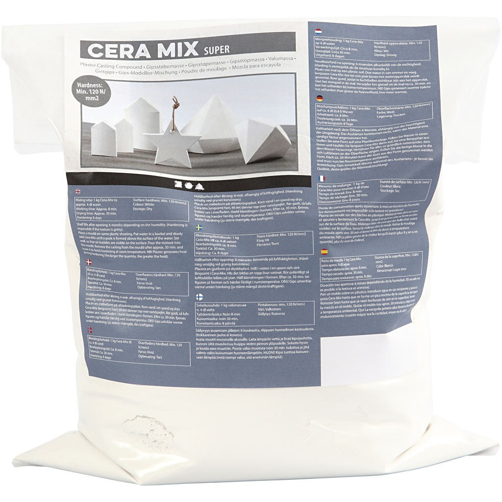 Creativ Company Modelliermasse, Gips, Lufttrocknend, Weiss, 5,0 kg