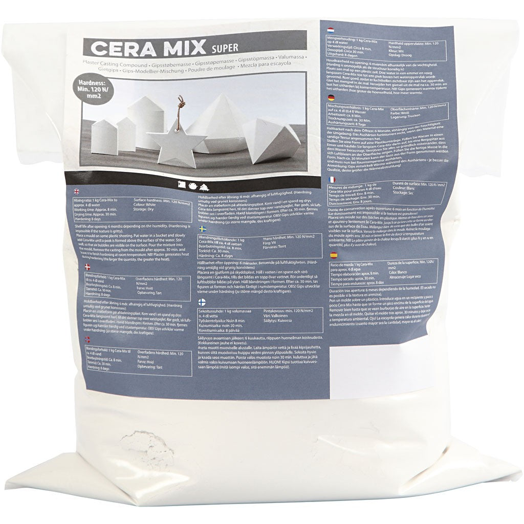 Creativ Company Modelliermasse, Gips, Lufttrocknend, Weiss, 5,0 kg