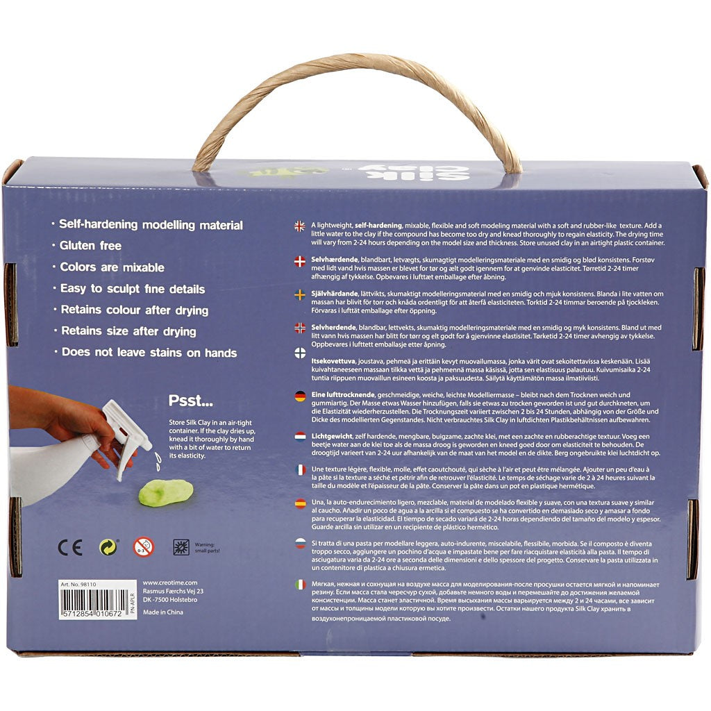 Creativ Company Silk Clay – Modelliermasse-Set – 10 × 40 g, 18 × 14 g, 3 sortiert – lufthärtend