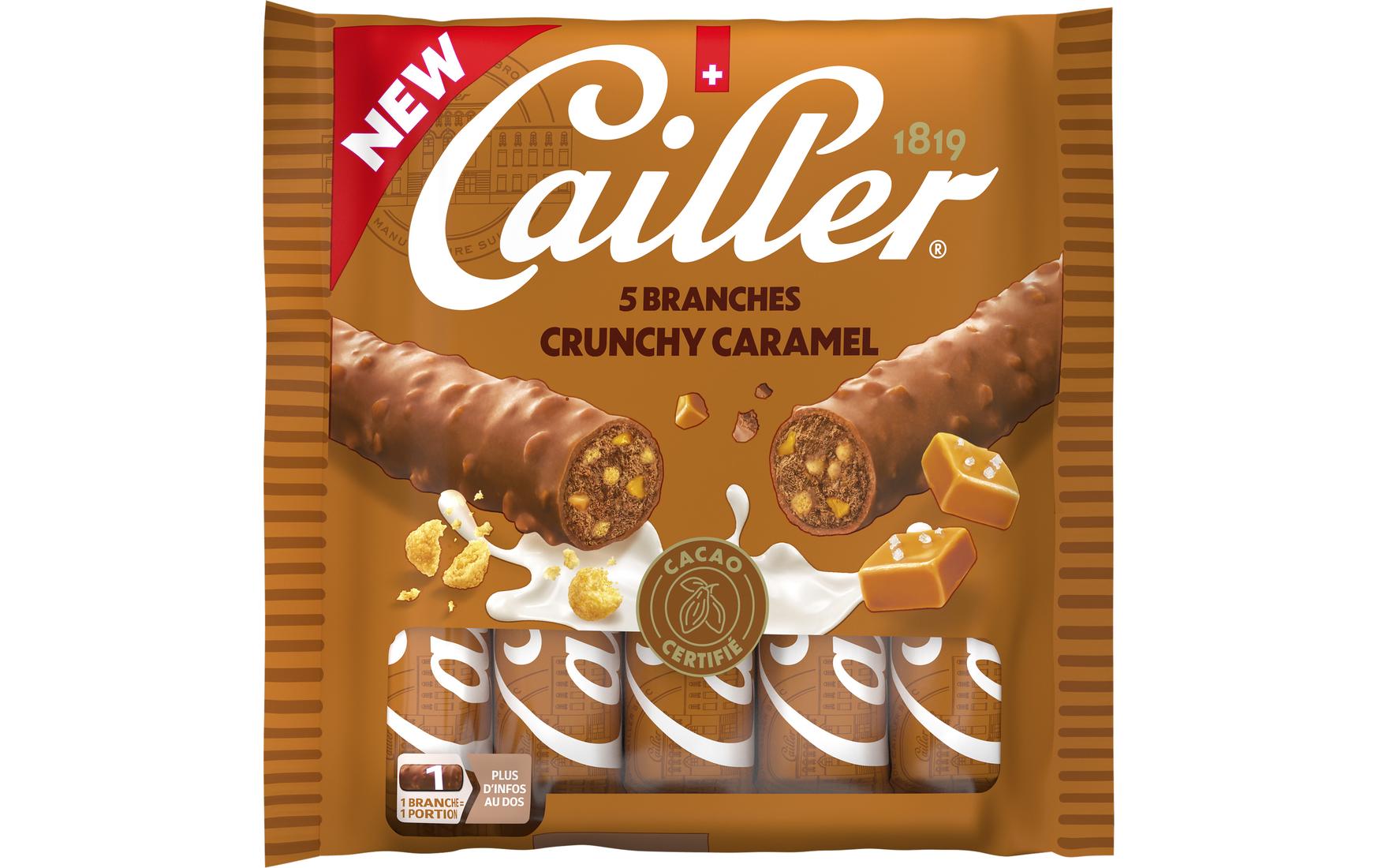 Cailler Branche Praline – Knuspriges Karamell – 5 × 23 g