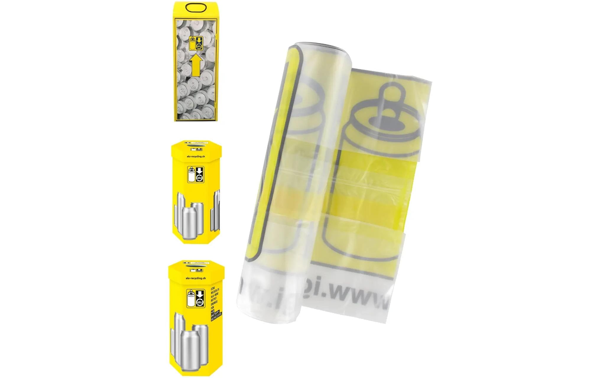 Haushaltsware Sammelsack – für Aludosen, 110 l, mit Zugband, PE, transparent, 10 Stk