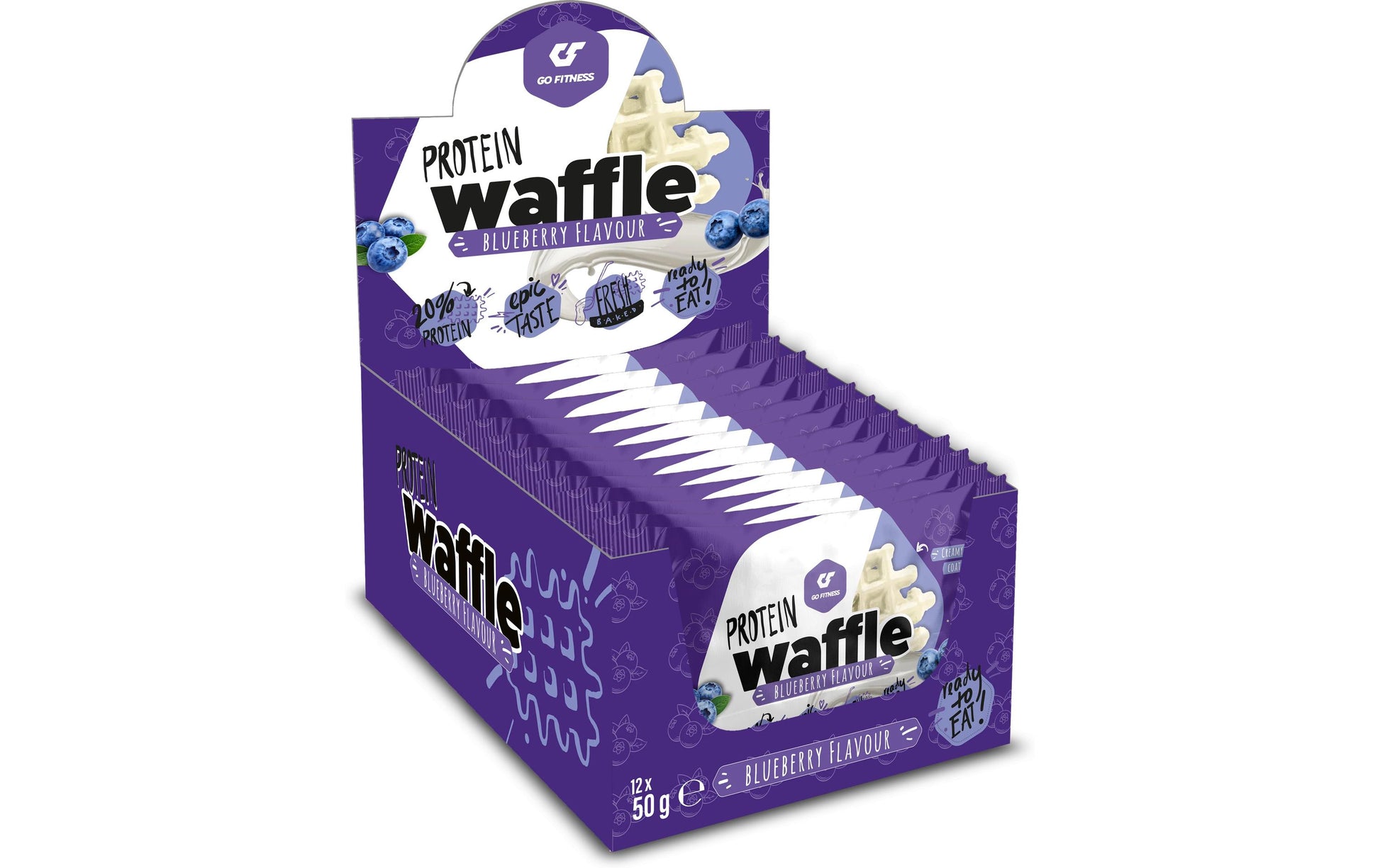 Go fitness GoFitness Nutrition Protein-Waffel – Blaubeeren – 12 × 50 g