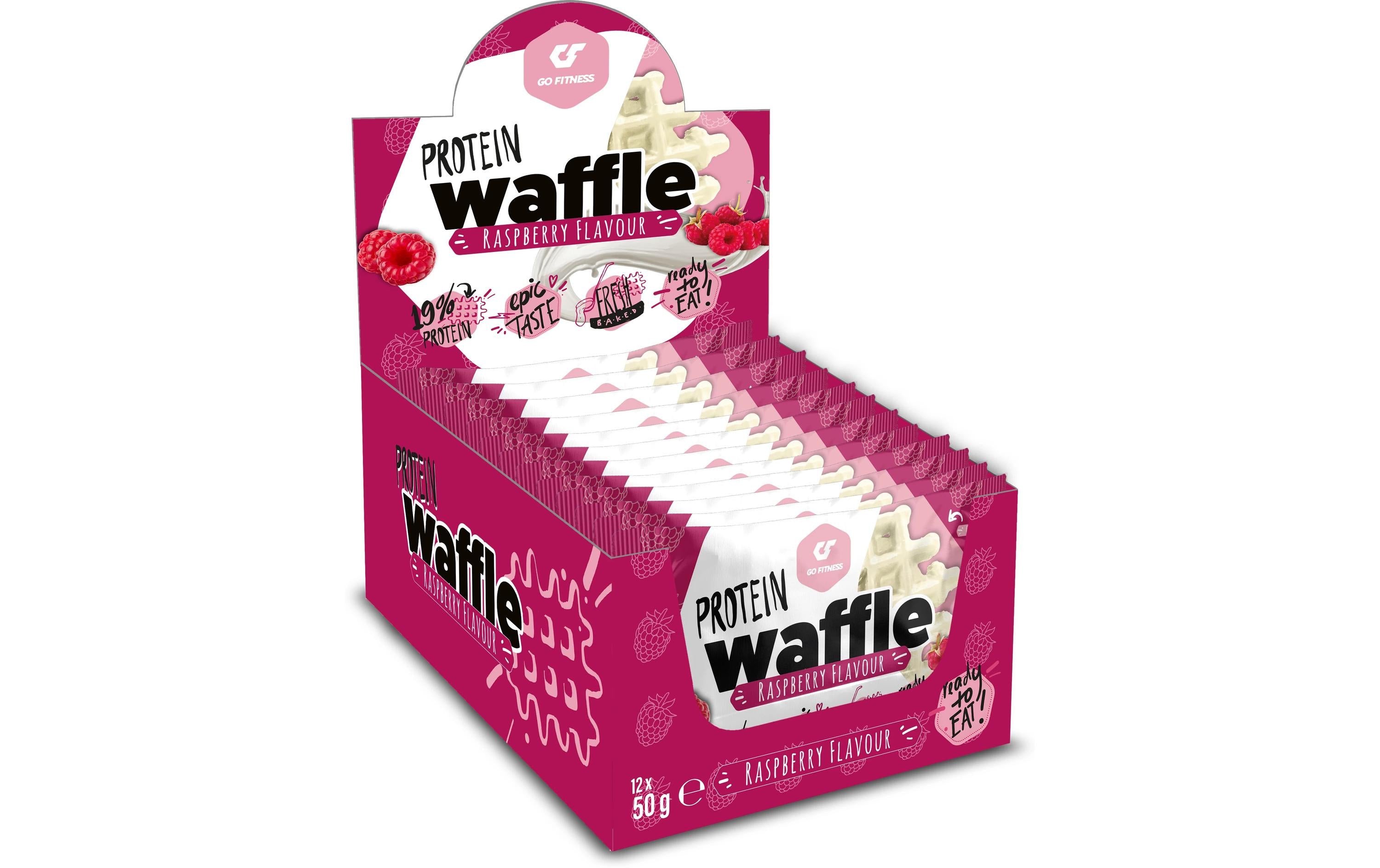 Go Fitness Protein-Waffel – Himbeere & weisse Schokolade – 12 × 50 g