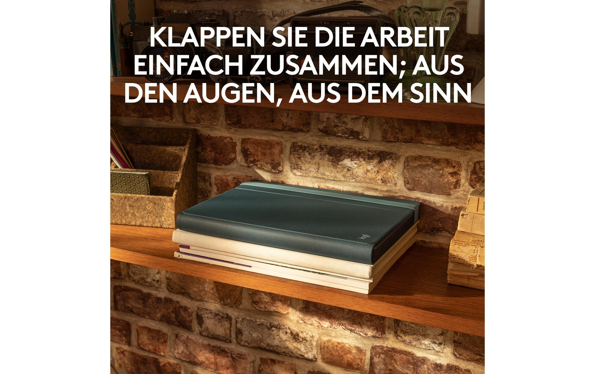 Logitech Pop-Up Desk Laptop-Ständer für Notebooks bis 17", Bluetooth, 7,5 kg Traglast – Grau