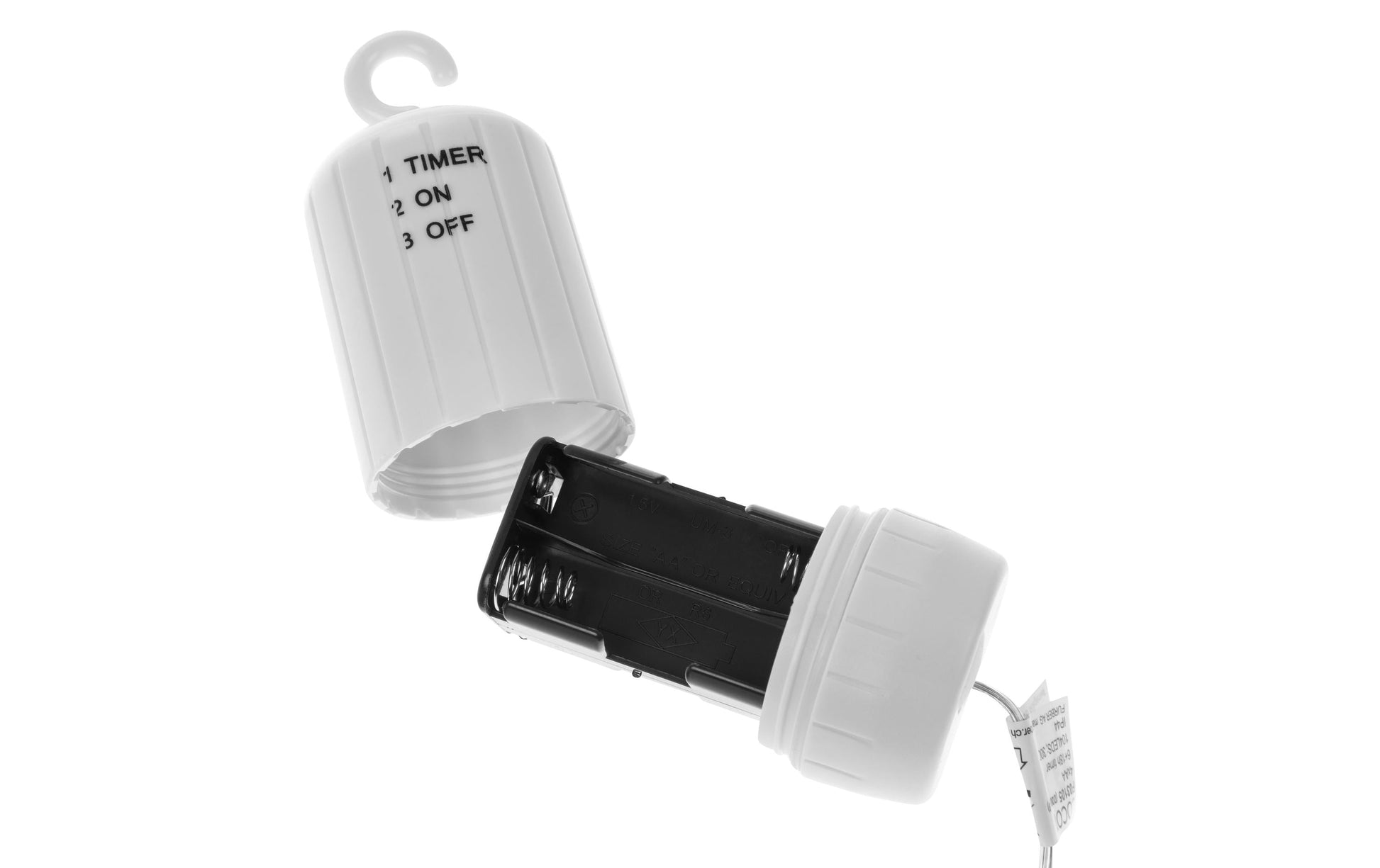 Cocon Deckenleuchte Drahtring – Ø 50 cm, Warmweiss, Chrom, Batteriebetrieb (4× AAA), Timer