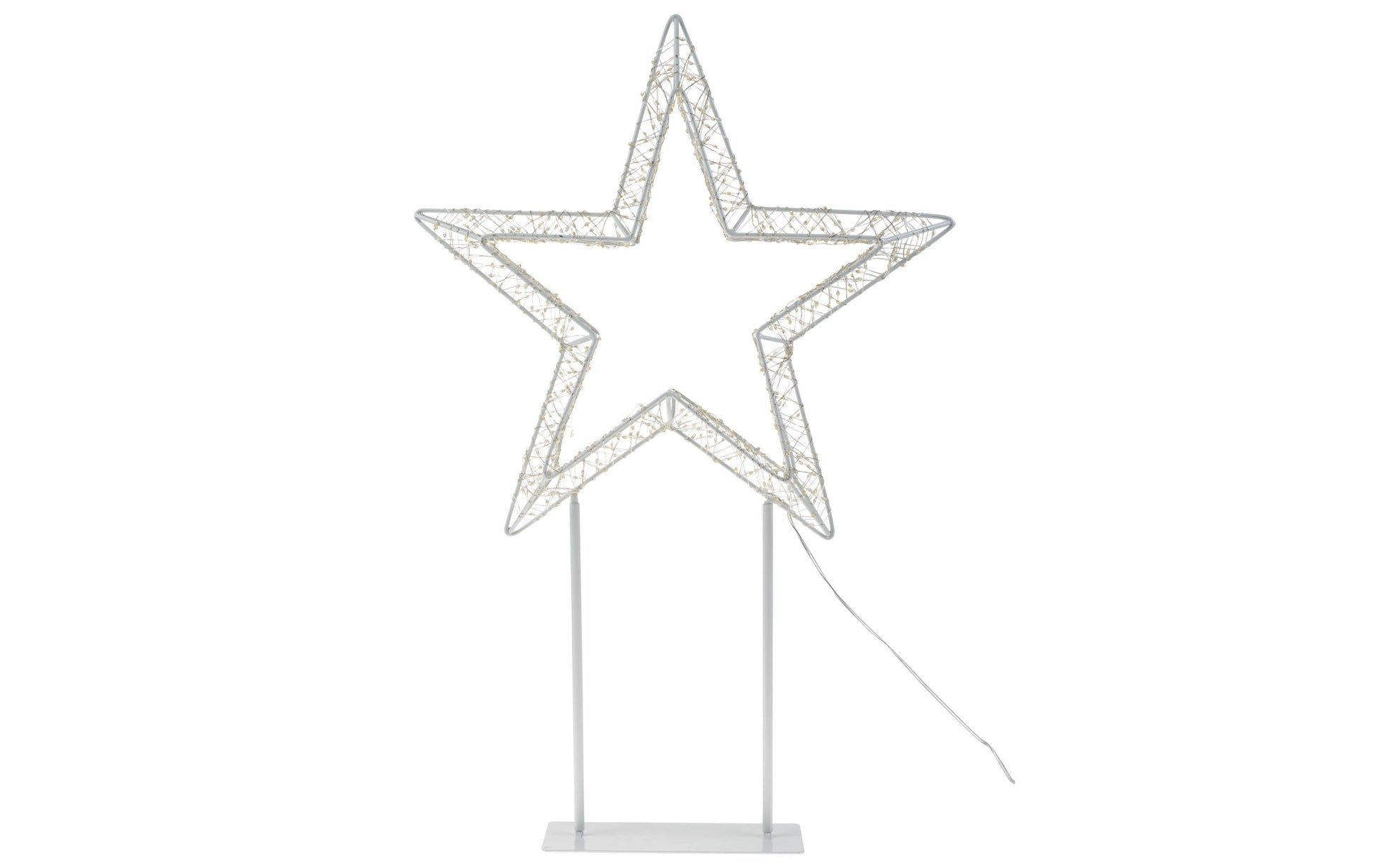 Cocon Dekorative Aussenleuchte Stern 680L – 61 cm – Neutralweiss – Netzbetrieb – Weiss – Metall
