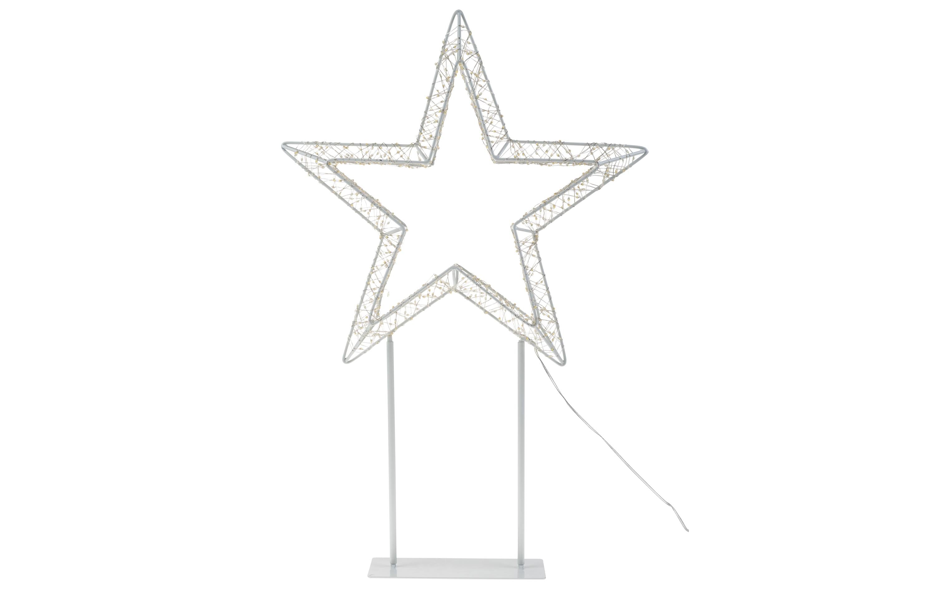 Cocon Dekorative Aussenleuchte Stern 680L – 61 cm – Neutralweiss – Netzbetrieb – Weiss – Metall