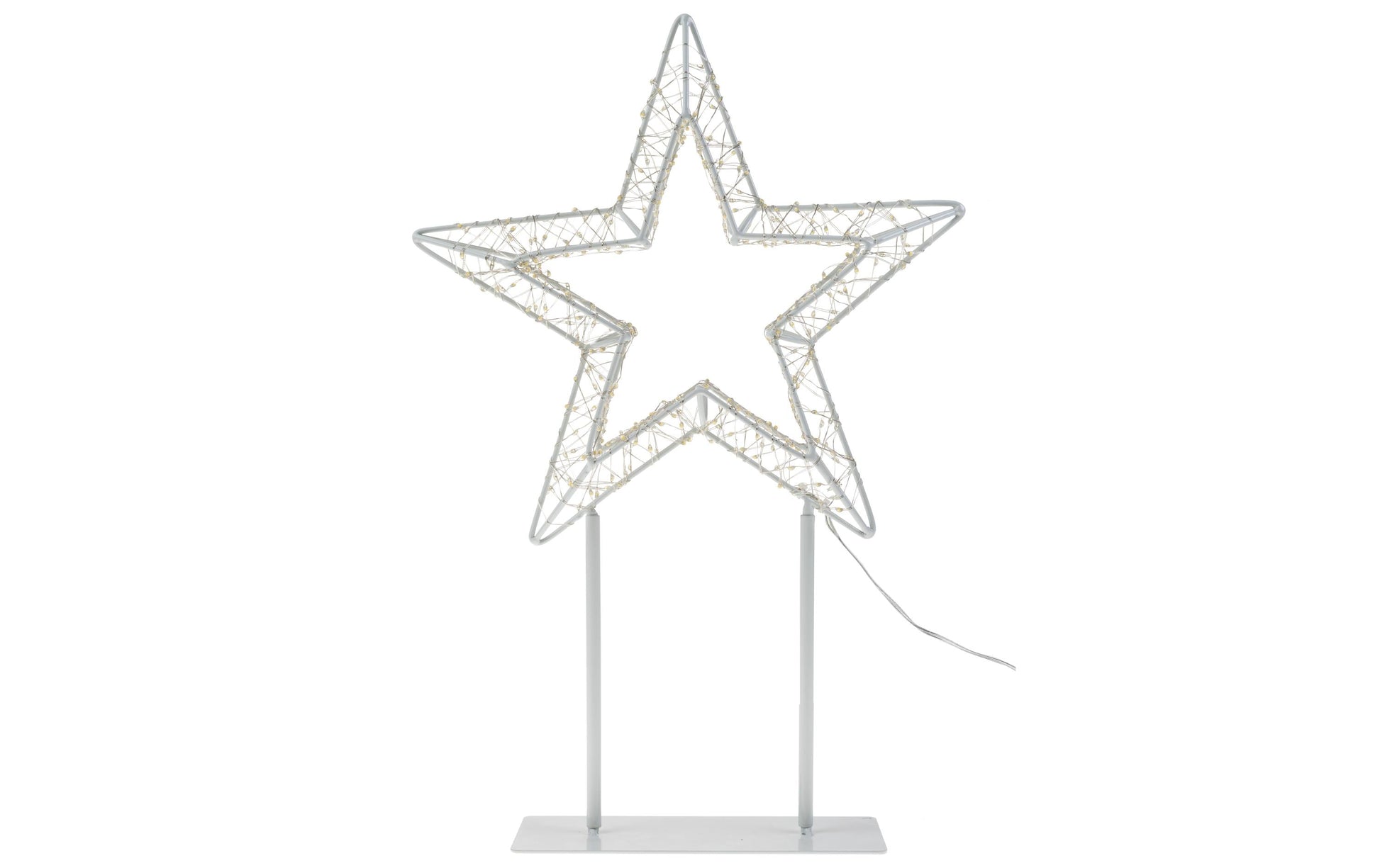 Cocon Dekorative Aussenleuchte 3D Metallstern 360L – 44 cm – Neutralweiss – Netzbetrieb – Weiss, Metall