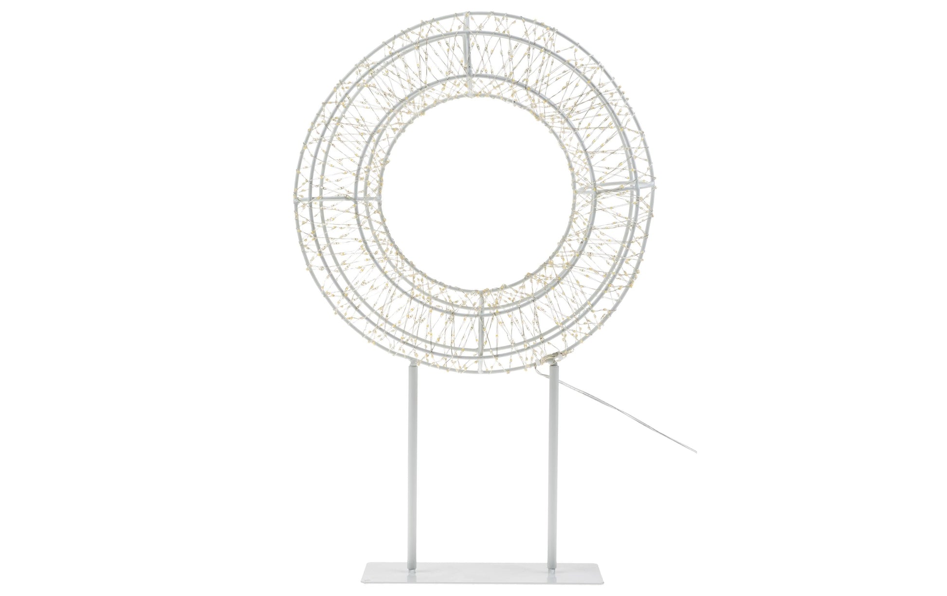 Cocon Dekorative Aussenleuchte (Ring) 3D Metallring 1200L – Ø 30 cm – Warmweiss – Netzbetrieb – Weiss