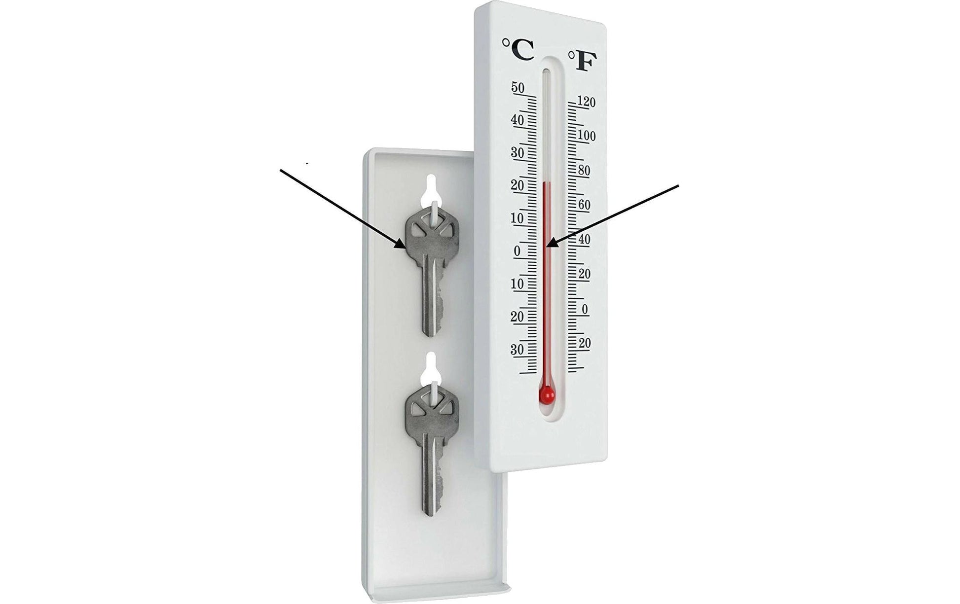 KH Security Tresor Thermometer Safe – 50×25×160 mm – Einbruchschutz – Tragbar – Weiss