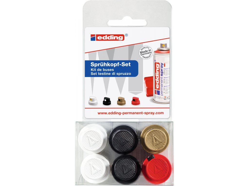 Edding Adapter für Farbsprühdosen, Set à 6 Stück, mehrfarbig