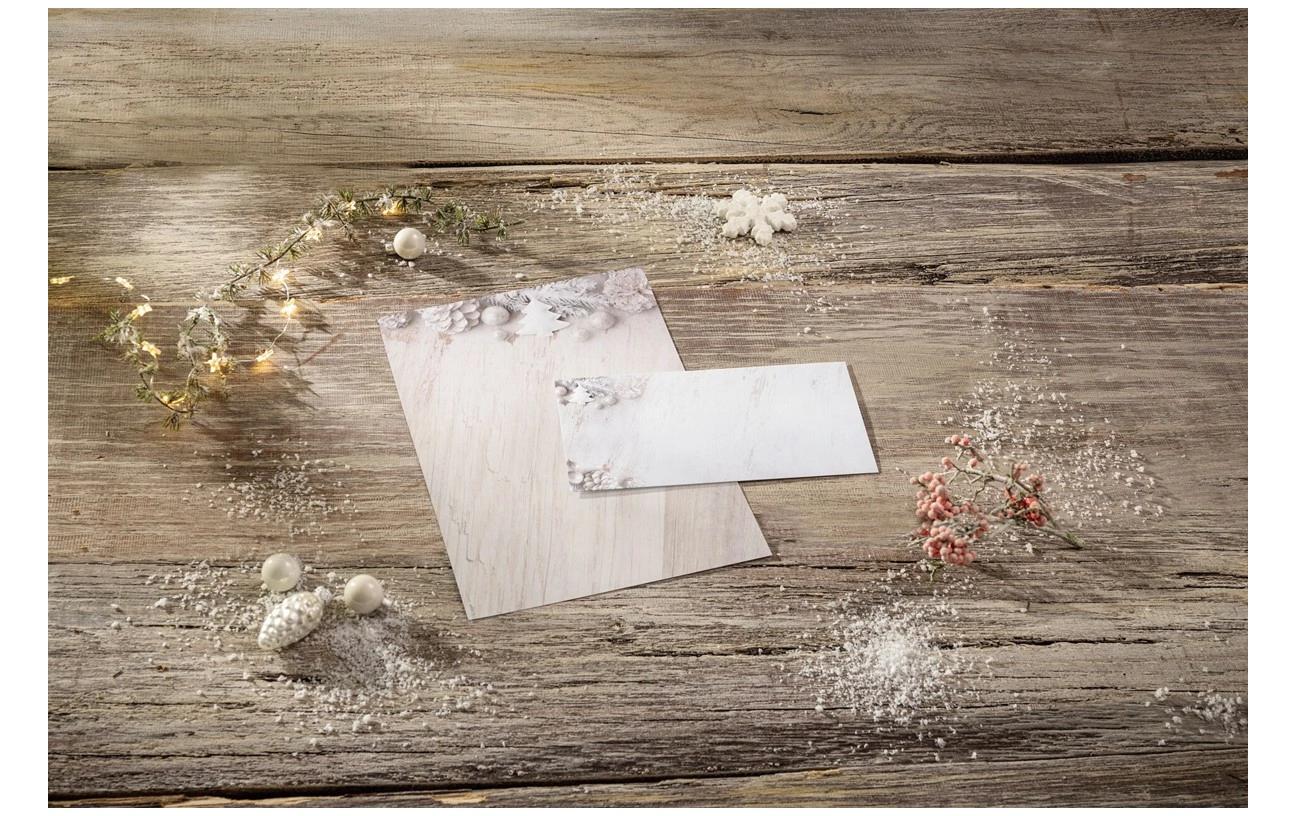 Sigel Motivpapier – A4, 90 g/m², mehrfarbig, Motiv: Rustic White – für Inkjet/Laser/Kopierer – FSC – 25 Blatt