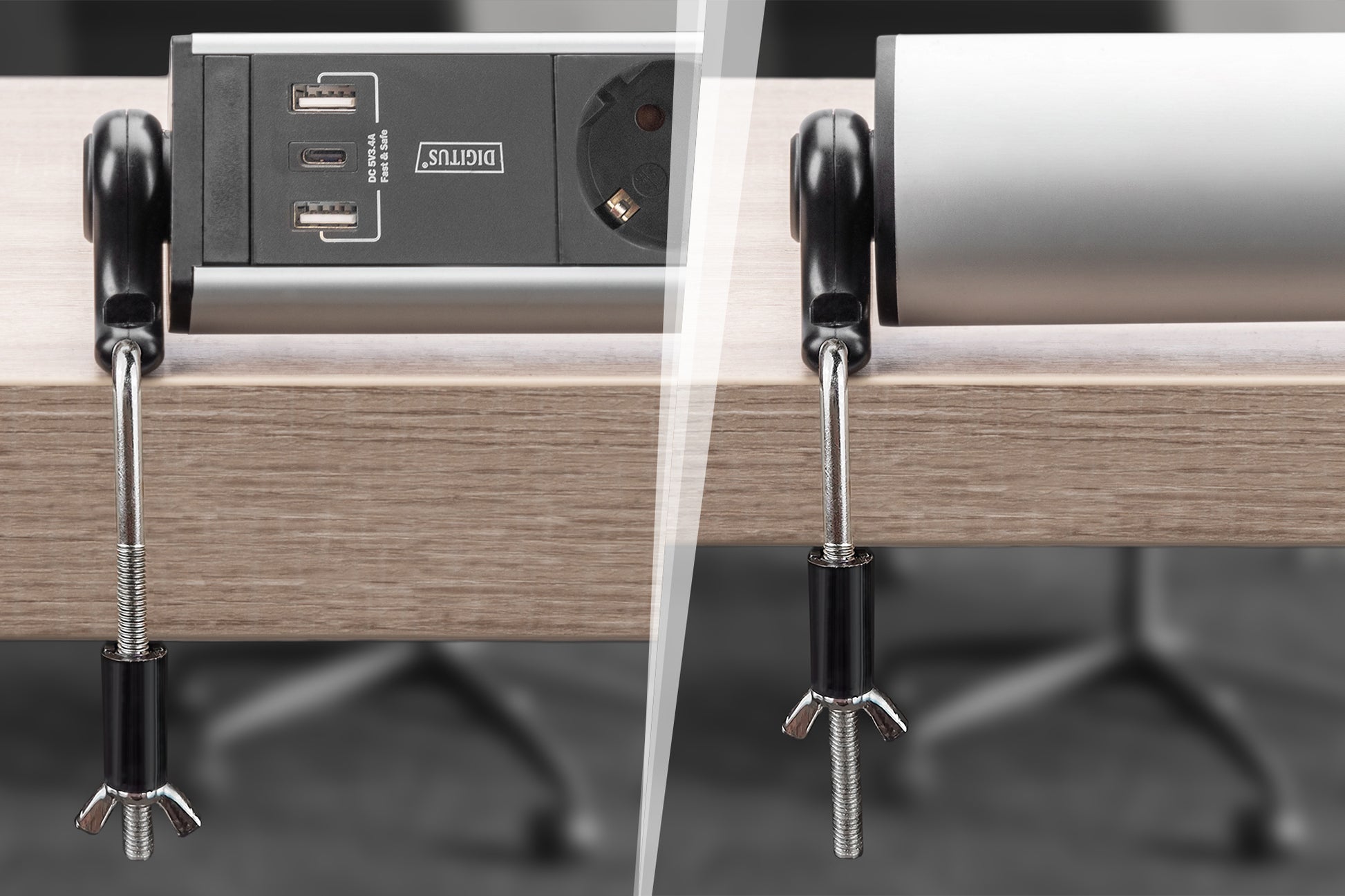 Digitus Steckdosenleiste, 6× Schuko (Typ F), 2× USB-A + 1× USB-C, mit Schalter, 1,5 m