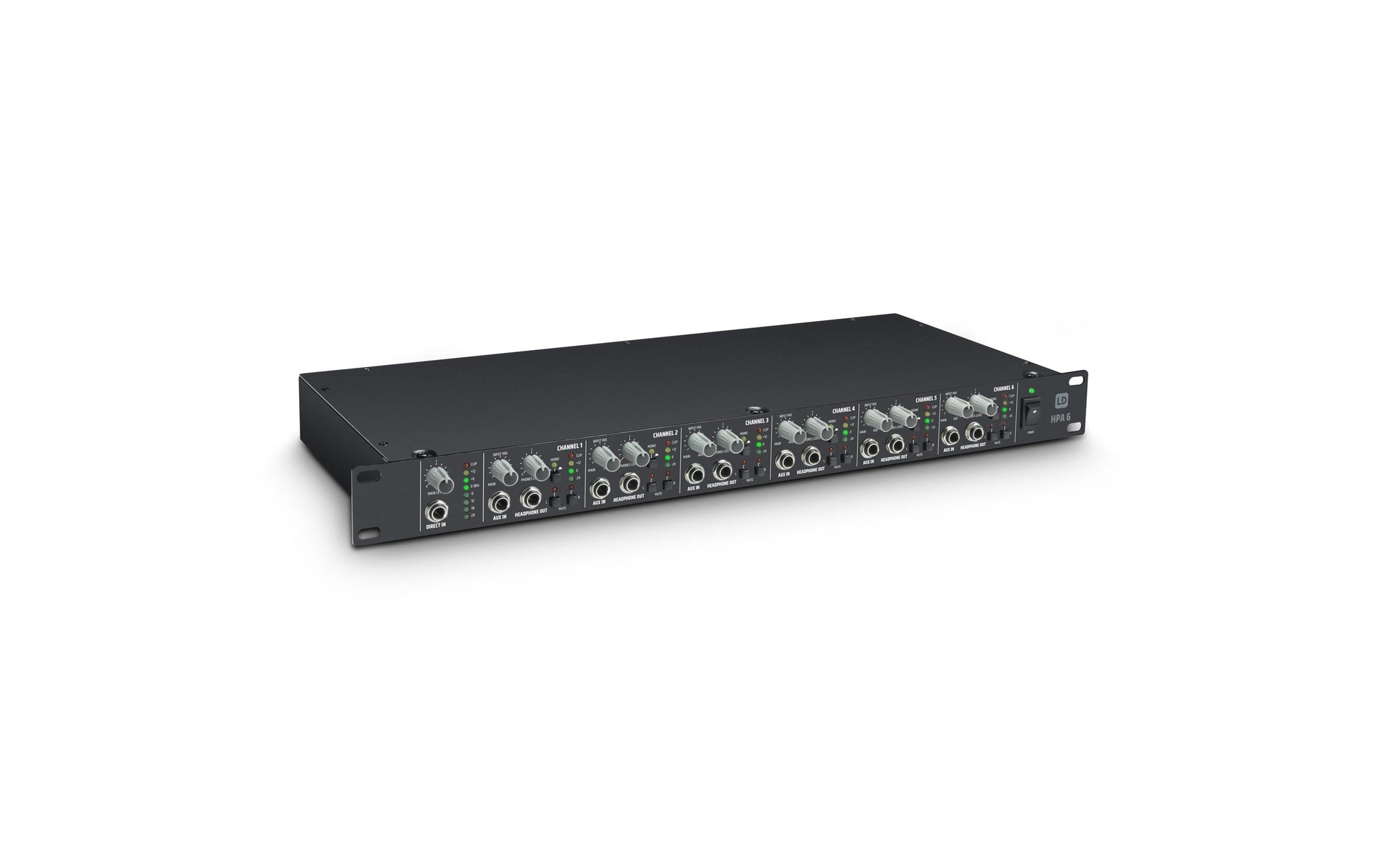 LD Systems 19 – Kopfhörerverstärker – 6 Kanal, XLR, internes Netzteil, 20–20'000 Hz