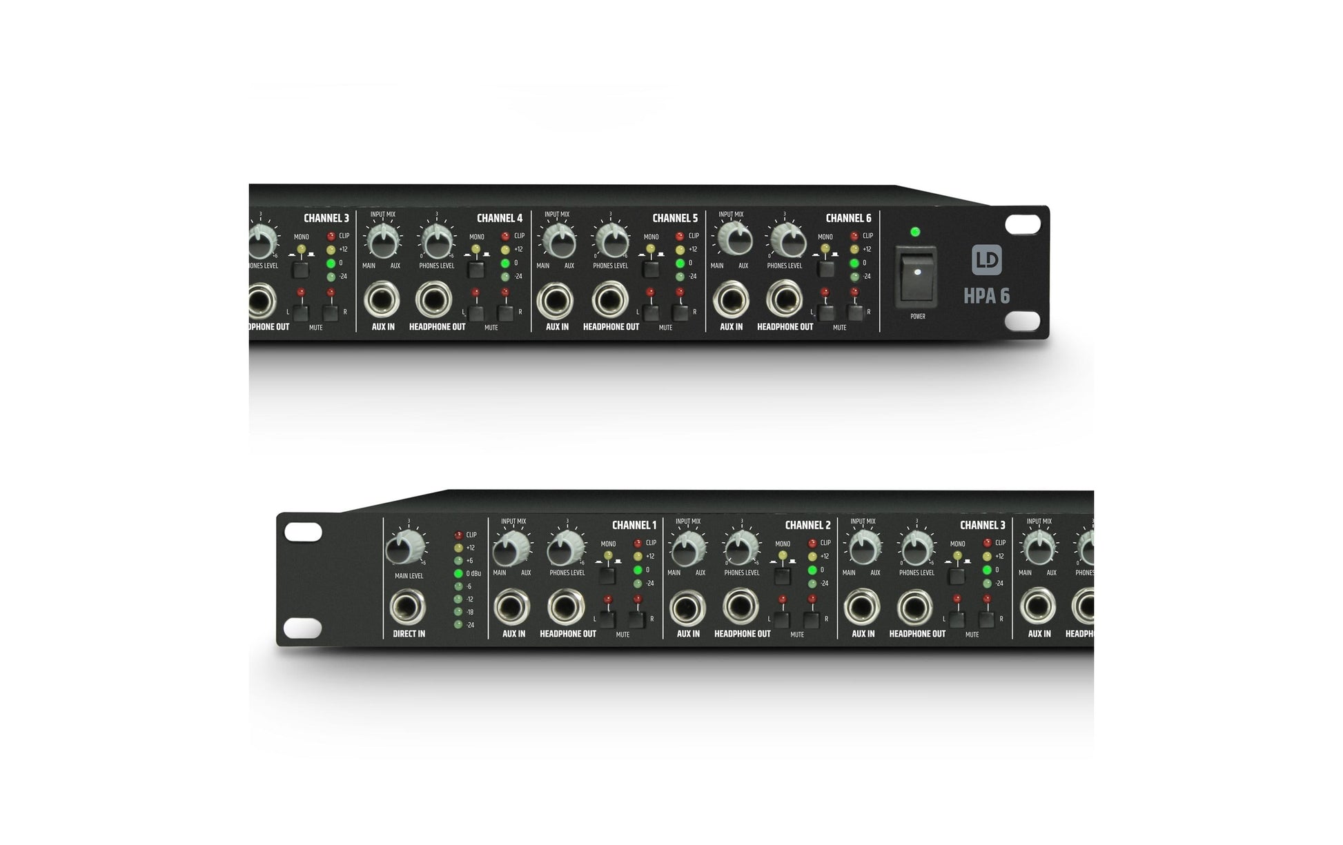 LD Systems 19 – Kopfhörerverstärker – 6 Kanal, XLR, internes Netzteil, 20–20'000 Hz