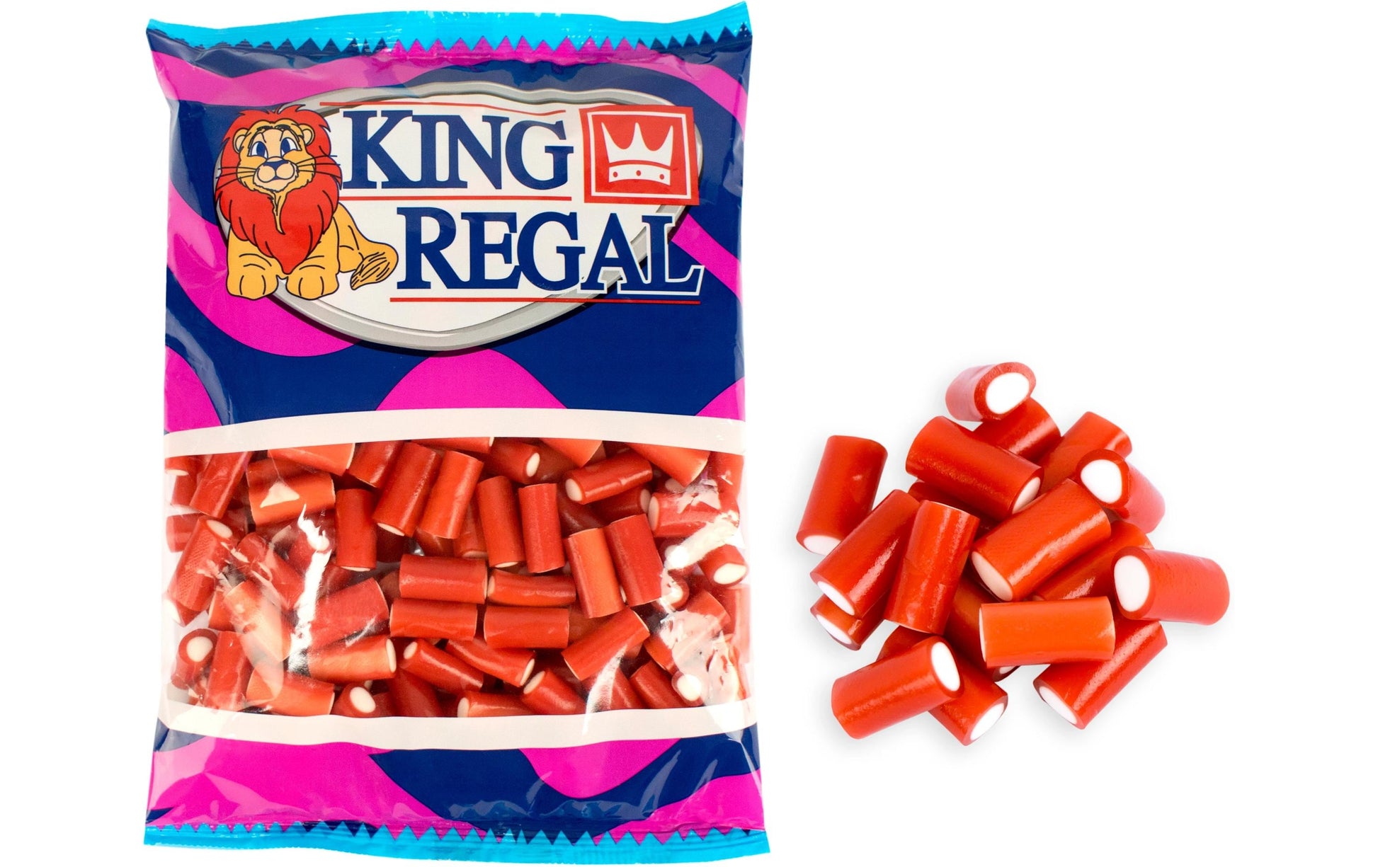 King Regal Gummibonbons – Erdbeere mit Cremefüllung – 1 kg