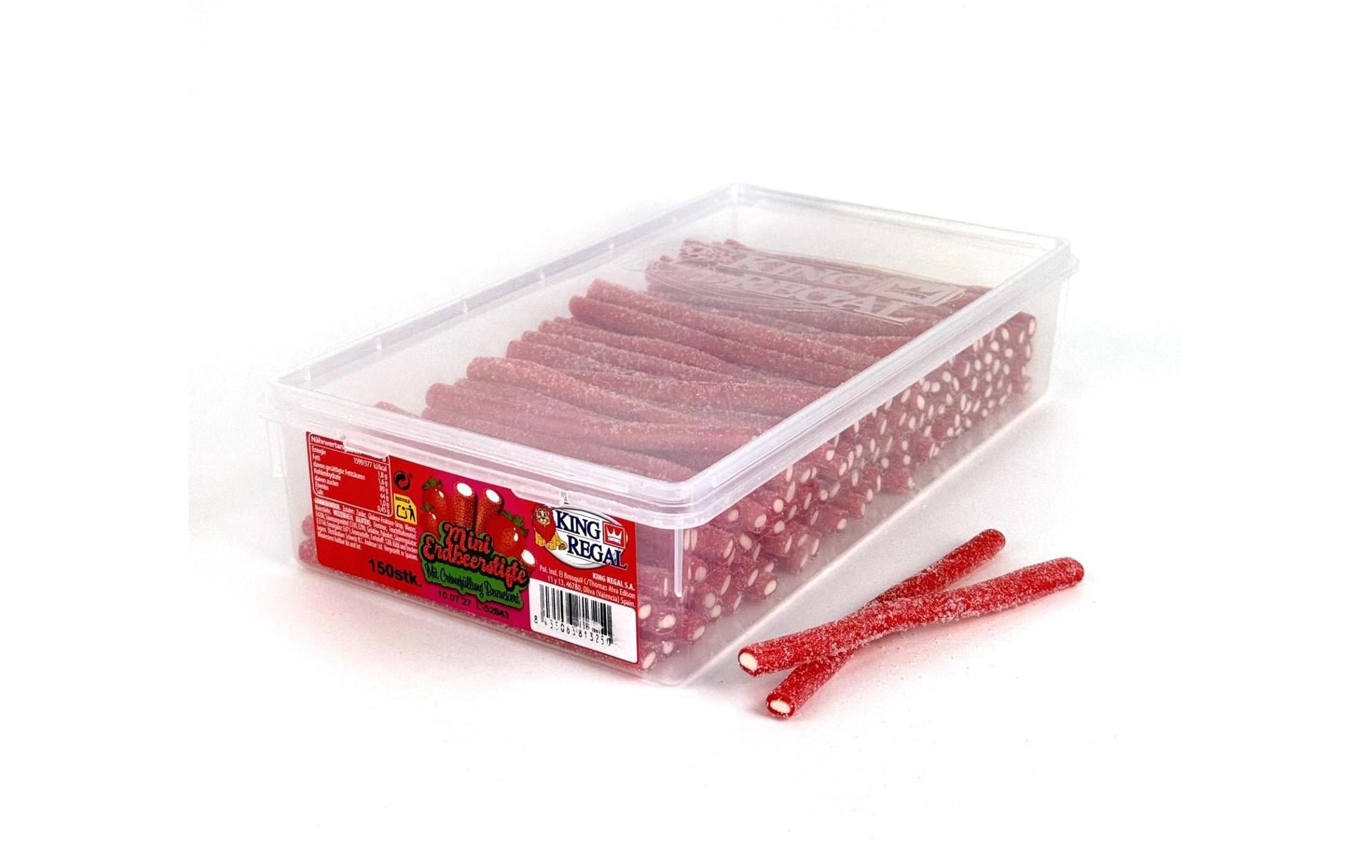 King Regal Erdbeerstifte Gummibonbons – bezuckert – 1,1 kg