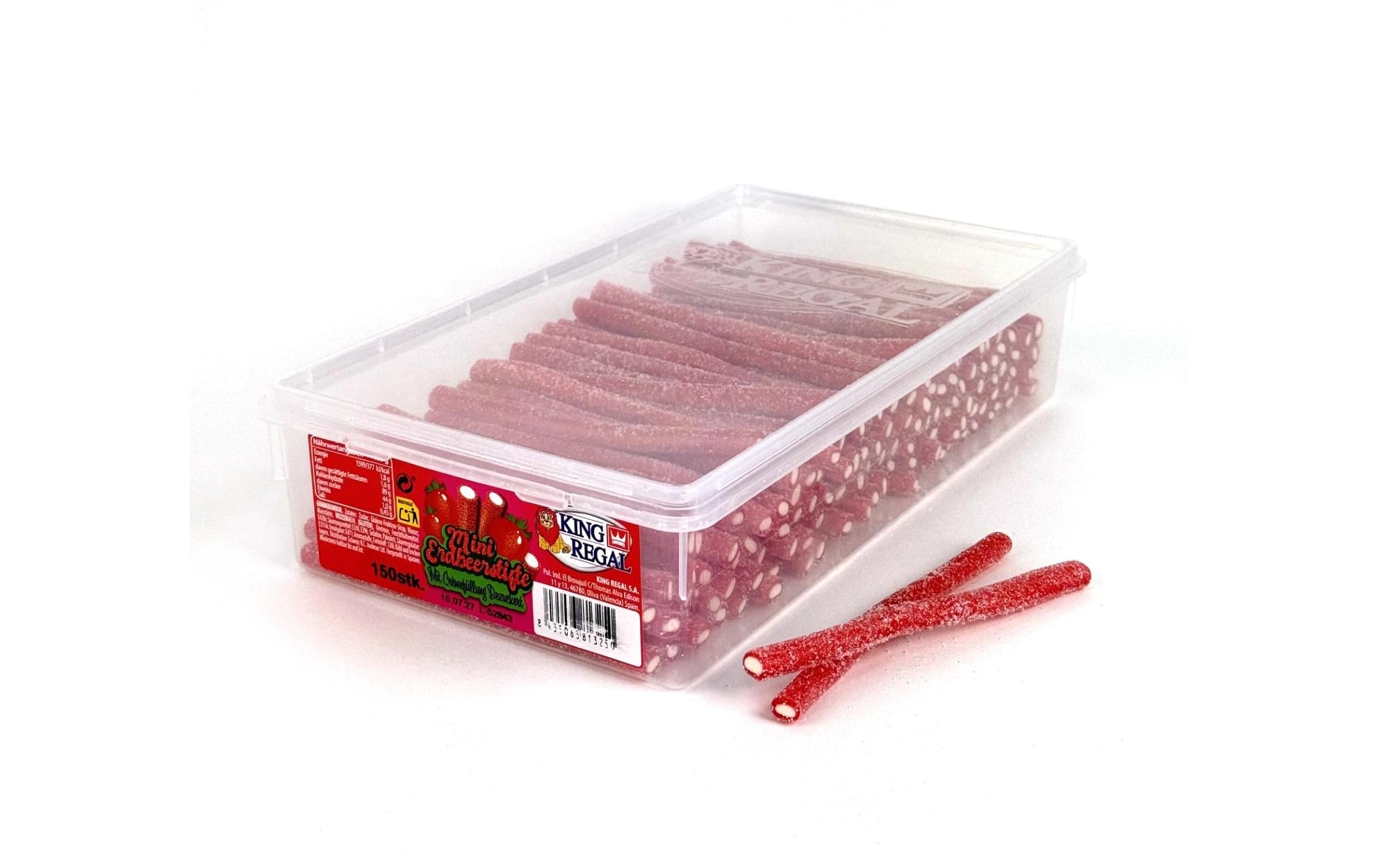 King Regal Erdbeerstifte Gummibonbons – bezuckert – 1,1 kg