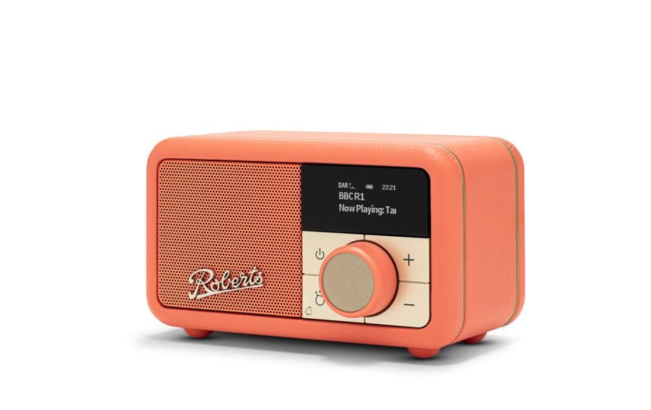 Roberts Radio Revival Petite 2 – DAB-/Internetradio – Tischradio – DAB+, Akkubetrieb – Orange