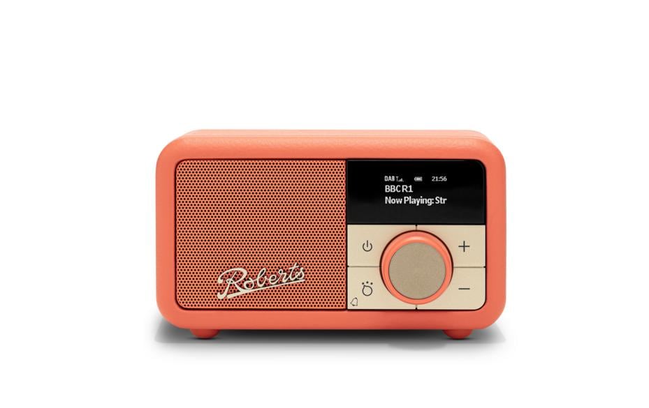Roberts Radio Revival Petite 2 – DAB-/Internetradio – Tischradio – DAB+, Akkubetrieb – Orange
