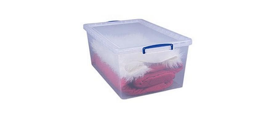 Really Useful Boxes Really Useful Box Aufbewahrungsbox 62 l – 600 × 450 × 320 mm, transparent, Kunststoff (PP), 3er Pack