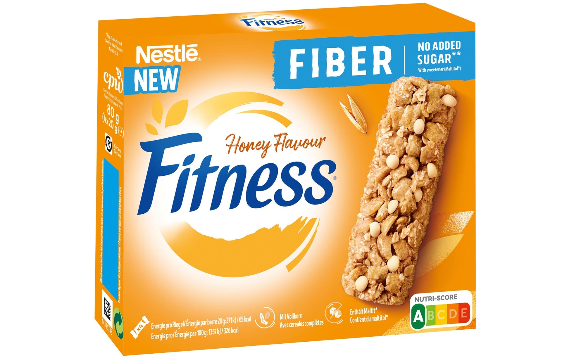 Nestle Nestlé Fitness Cerealienriegel – Honig – 4 × 20 g
