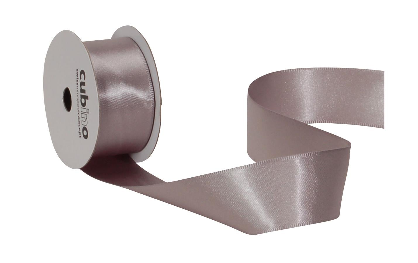 Spyk Geschenkband Satin Silber – 25 mm × 4 m