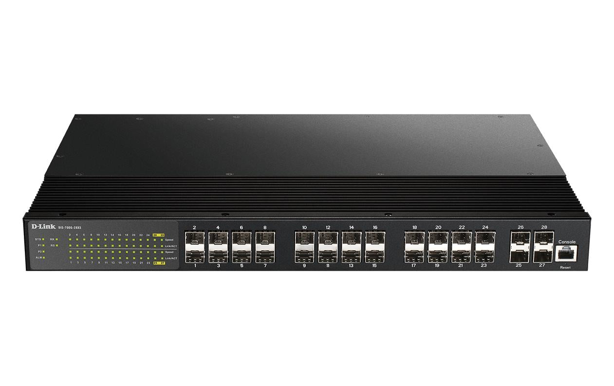 D-Link DIS-700G-28XS – Managed Switch – 24×1G SFP, 4×10G SFP+, L2+, 19" Rack, 1U