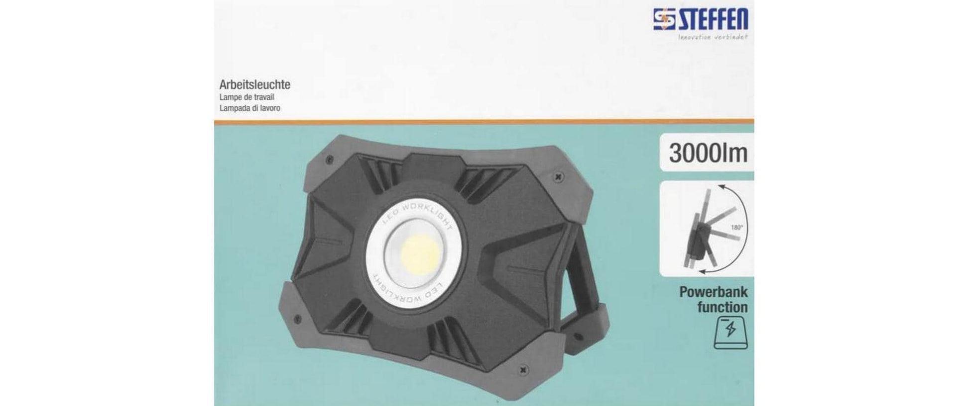 Steffen Arbeitsleuchte – 3000 lm, Akku, IP54, dimmbar