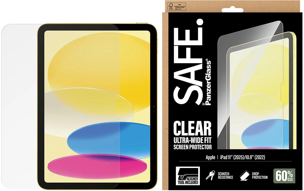 PanzerGlass SAFE. Displayschutz – für Apple iPad 11" (2025), iPad 10,9" (2022), Stossschutz, Gehärtetes Glas