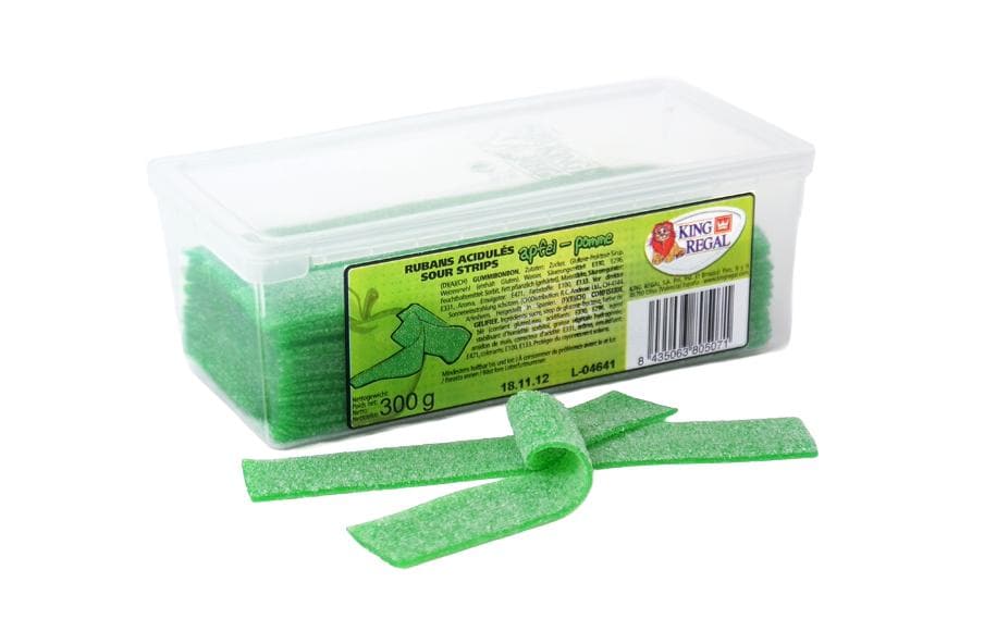 King Regal Mini Sour Strips Gummibonbons – Apfel – 300 g