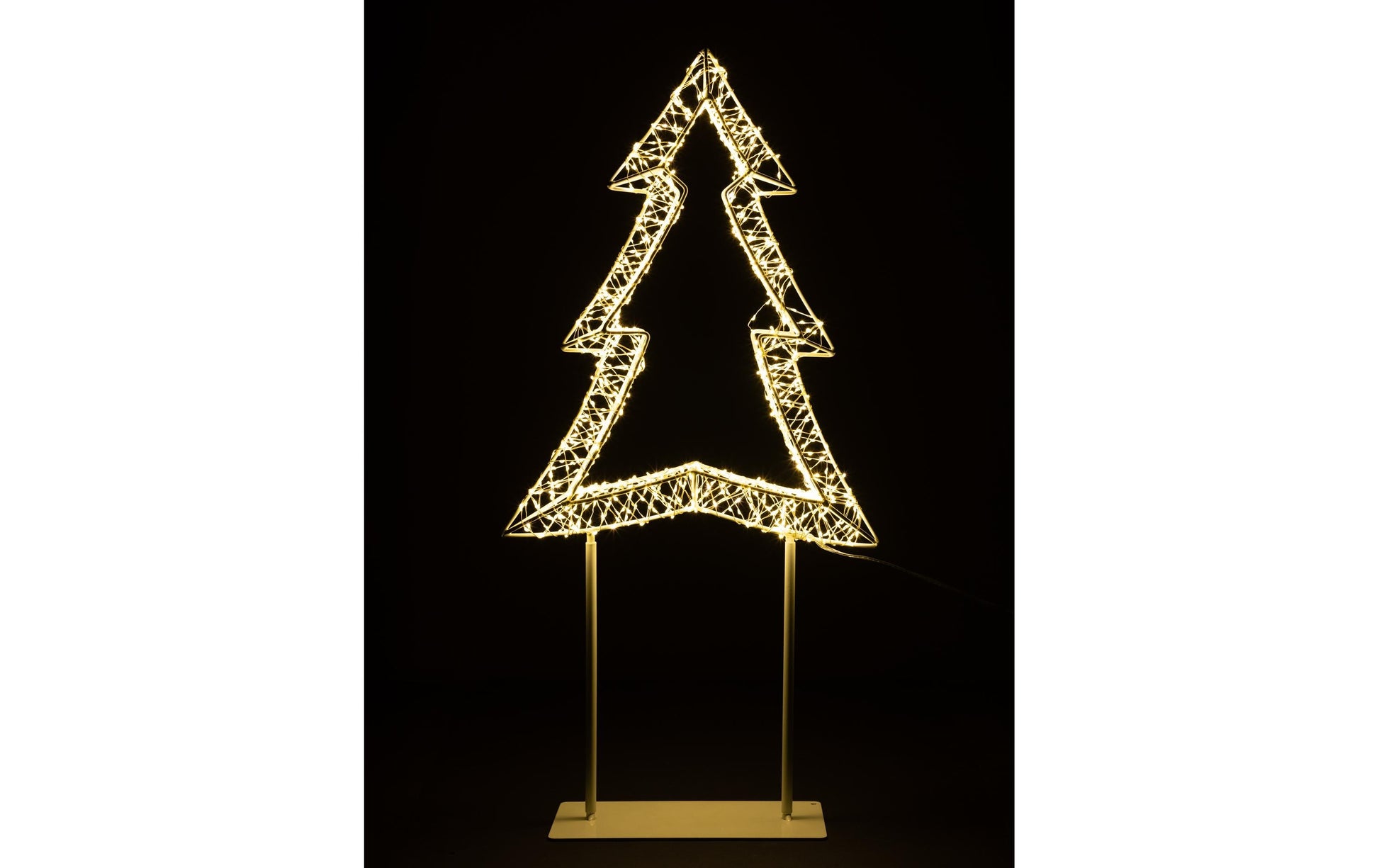 Cocon Dekorative Aussenleuchte 3D Metall Weihnachtsbaum 1200 L – 59 cm – Neutralweiss – Netzbetrieb – Weiss