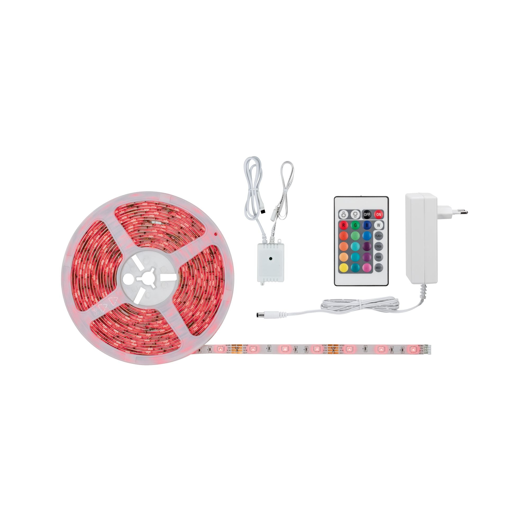 Paulmann LED-Strip SimpLED – 7,5 m, 760 lm, 26 W, RGB, dimmbar, mit Fernbedienung, weiss