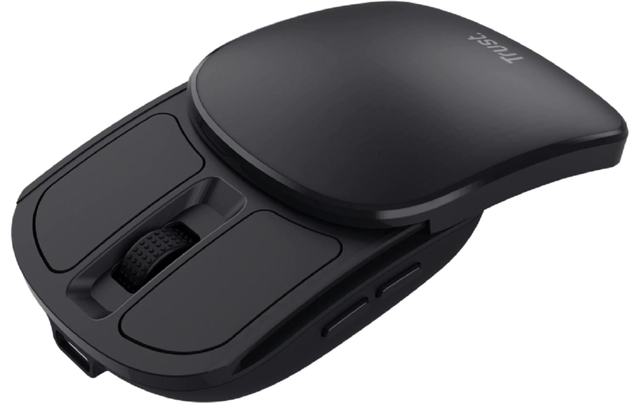 Trust Zylo Mobile Maus – kabellos, USB-C, beidhändig, schwarz