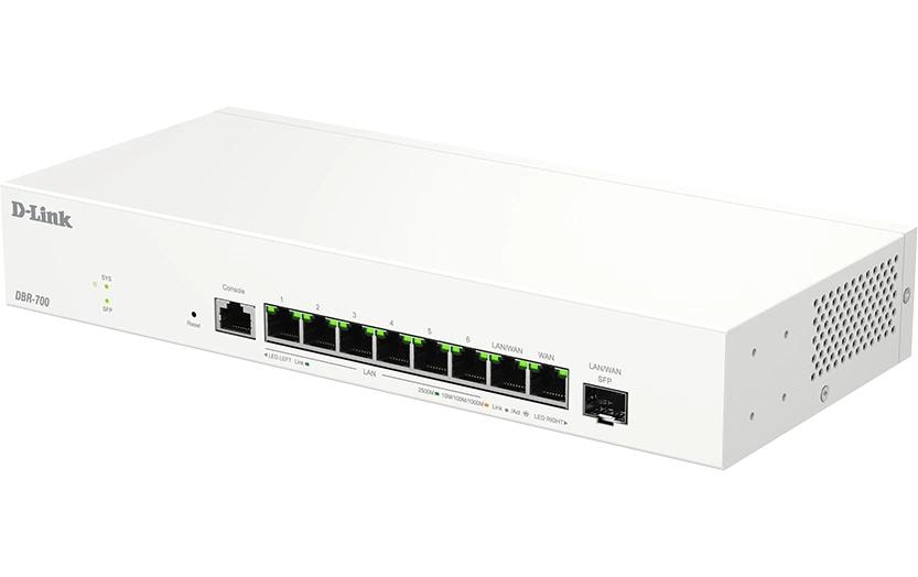 D-Link DBR-700 – VPN-Router – 6×2.5G LAN, 1×2.5G SFP, 1×WAN, Multi-WAN, 100×IPsec, rackfähig