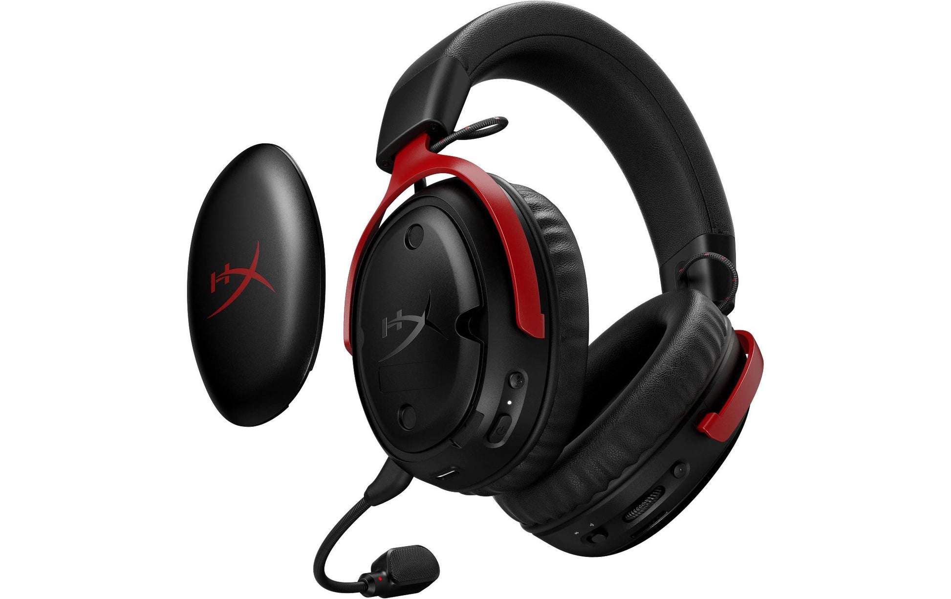 HyperX Cloud III S – Gaming-Headset (Over-Ear), Surround-Sound – Schwarz/Rot – für PS4