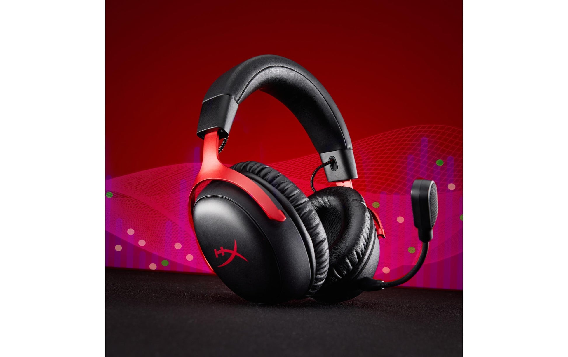 HyperX Cloud III S – Gaming-Headset (Over-Ear), Surround-Sound – Schwarz/Rot – für PS4