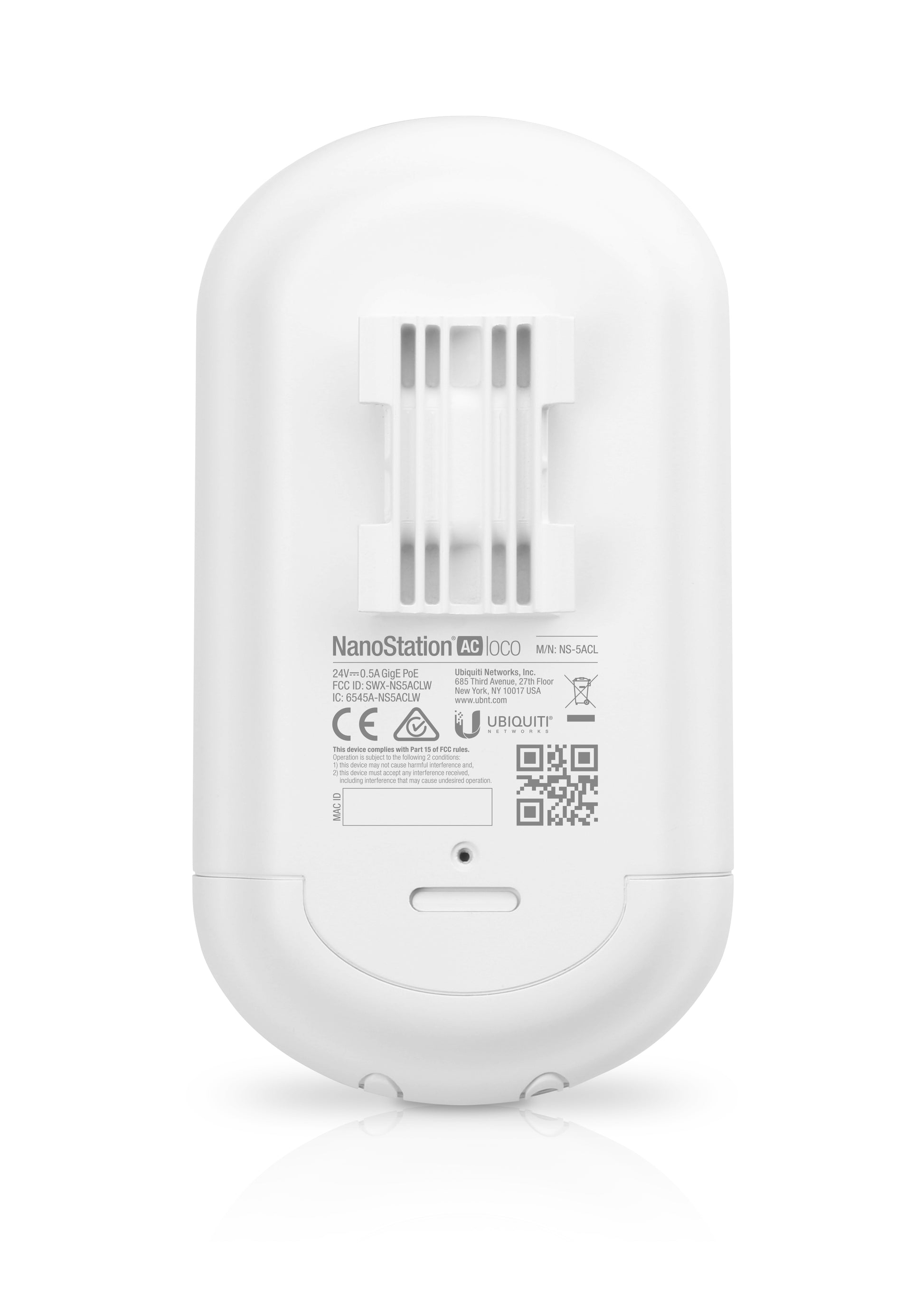 Ubiquiti airMAX NanoStation ac loco – 5 GHz Funkbrücke, 1× GbE, bis 10 km, 1 Gbit/s, Outdoor