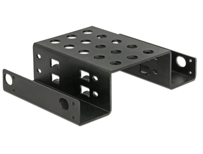 Delock 18270 Einbaurahmen 2× 2,5" in 5,25" Schacht, Schwarz, Metall