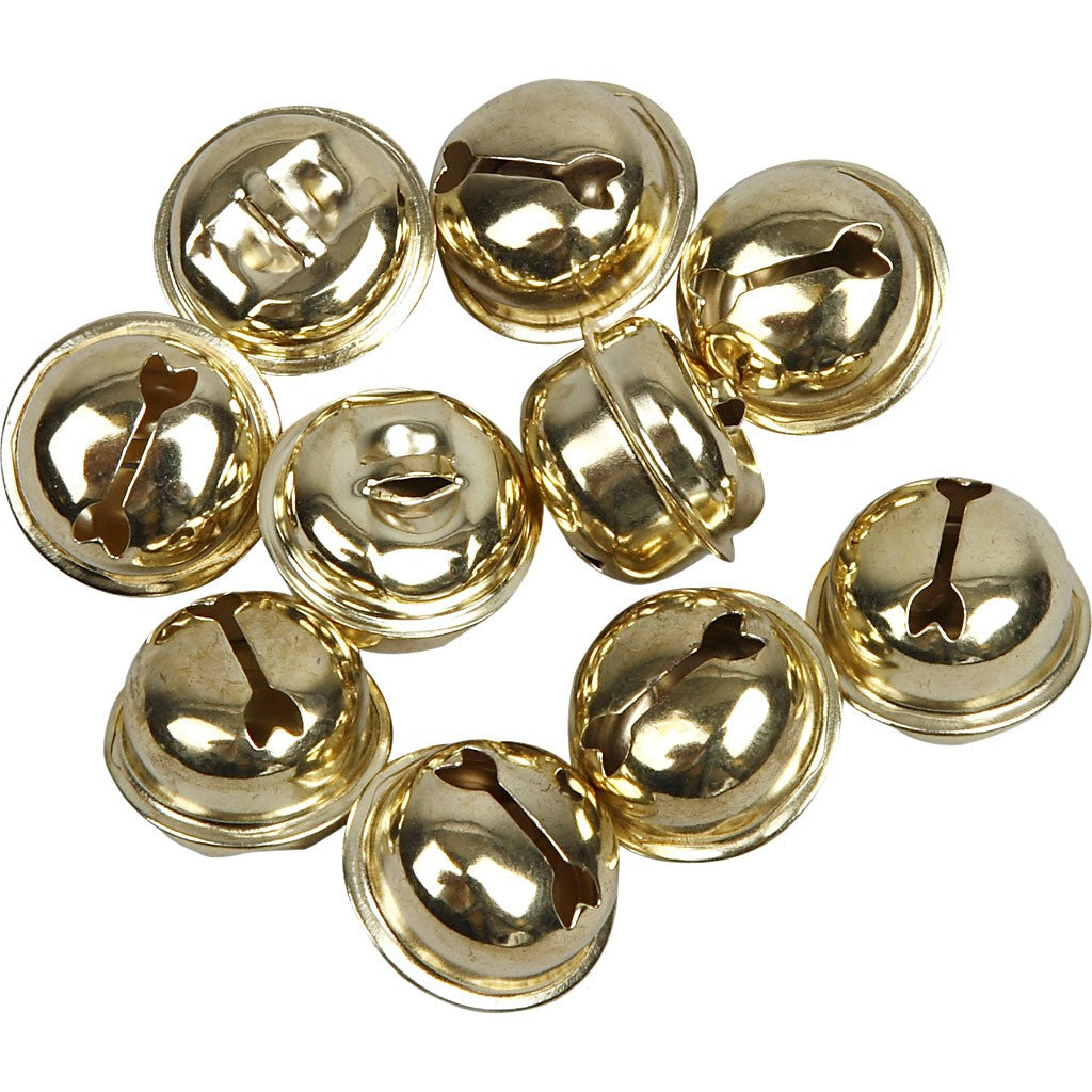 Creativ Company Glöckchen, Gold, Ø 13 mm, 12 Stk., 500120