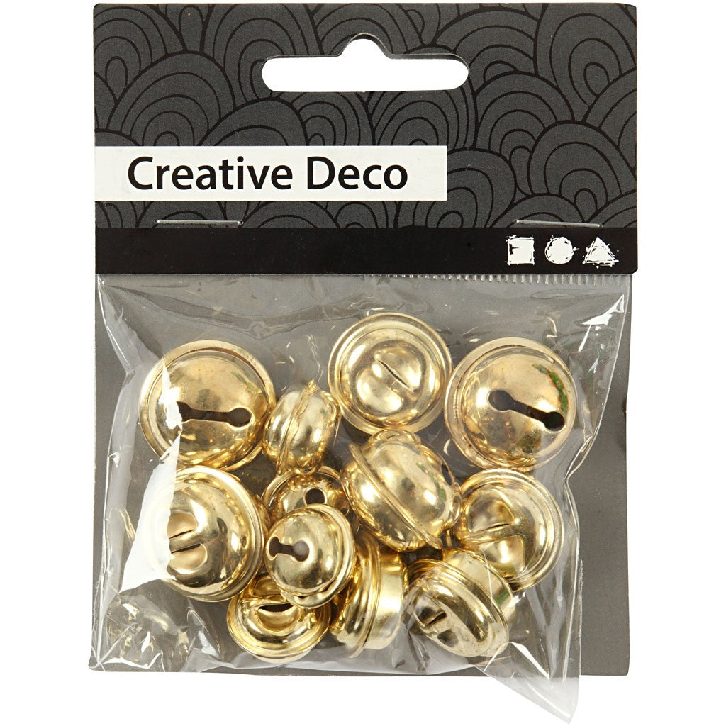 Creativ Company Glöckchen, Gold, Ø 13 mm, 12 Stk., 500120