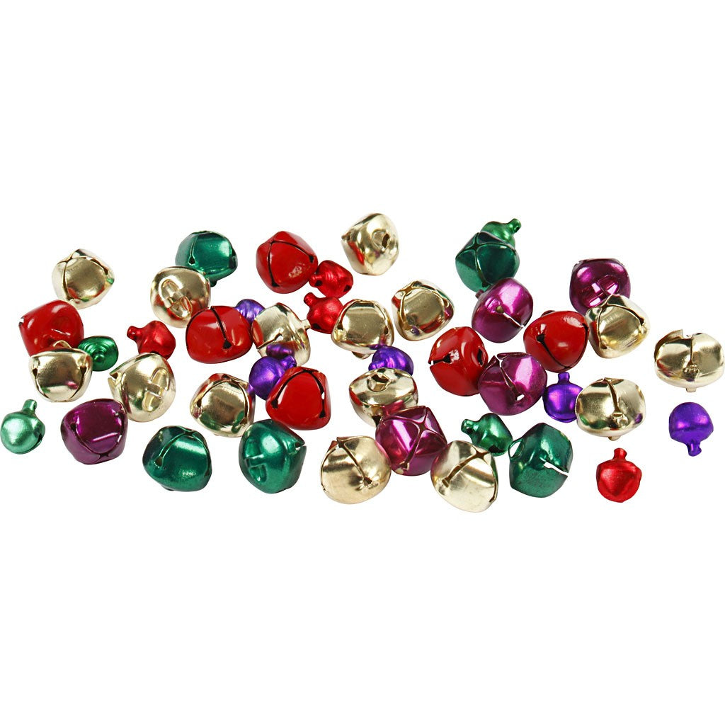 Creativ Company Glöckchen, Ø 10/14 mm, mehrfarbig, 24 Stk