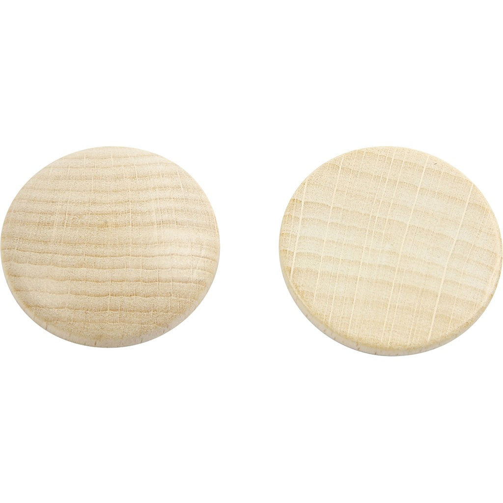 Creativ Company Knöpfe Ø 30 mm – Holz, braun, 150 Stück
