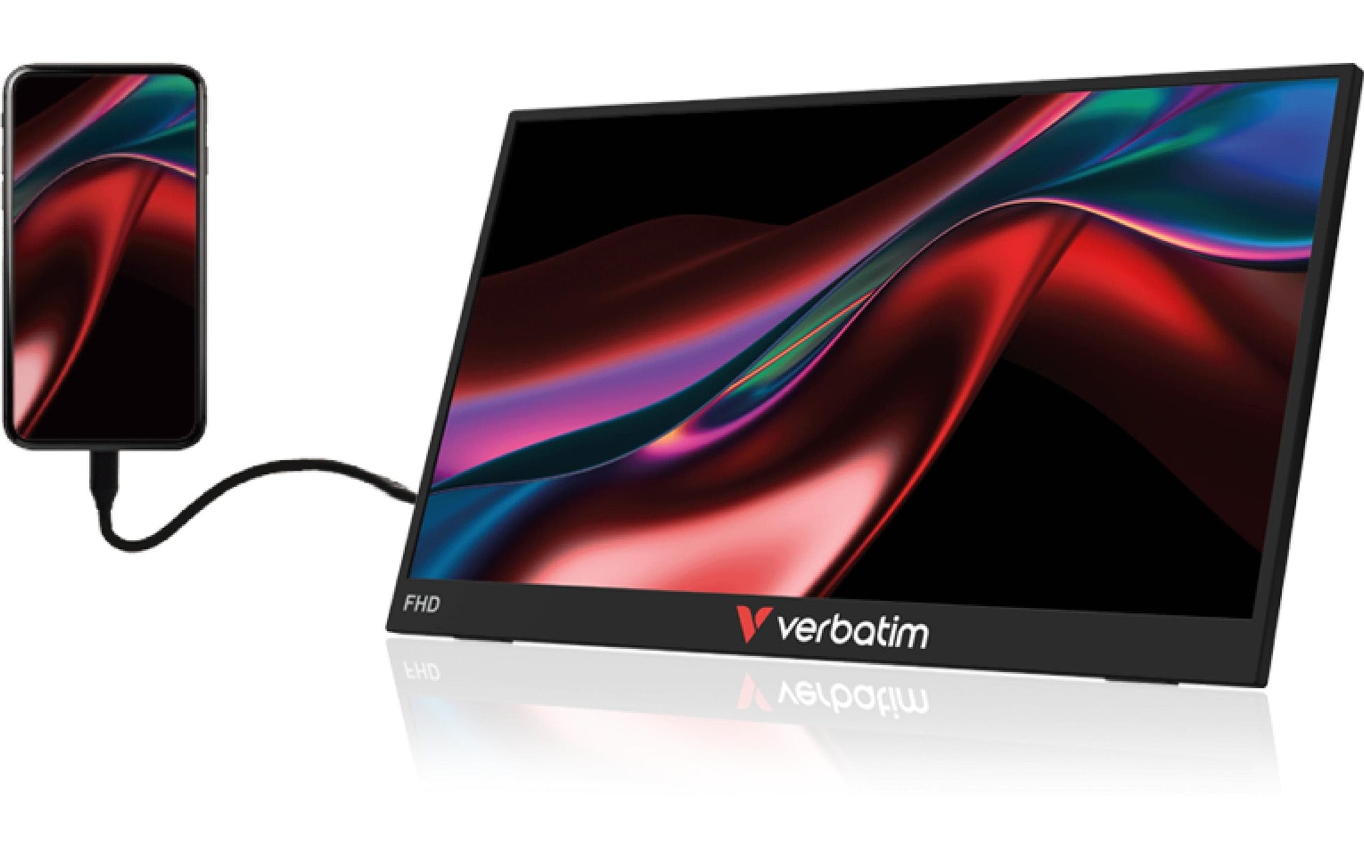 Verbatim Tragbarer TS Monitor 15.6 LIGHT – 15,6" Touch, 1920 × 1080 (Full HD), IPS