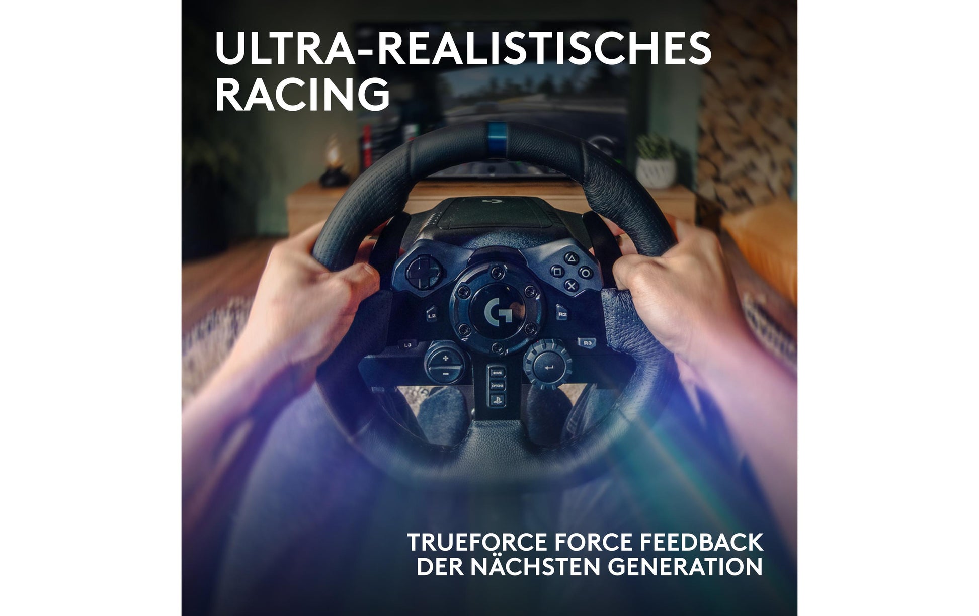 Logitech G G923 – Lenkrad + Pedale – USB (kabelgebunden), Force-Feedback, 900°, Schwarz – für PC, PS4 & PS5