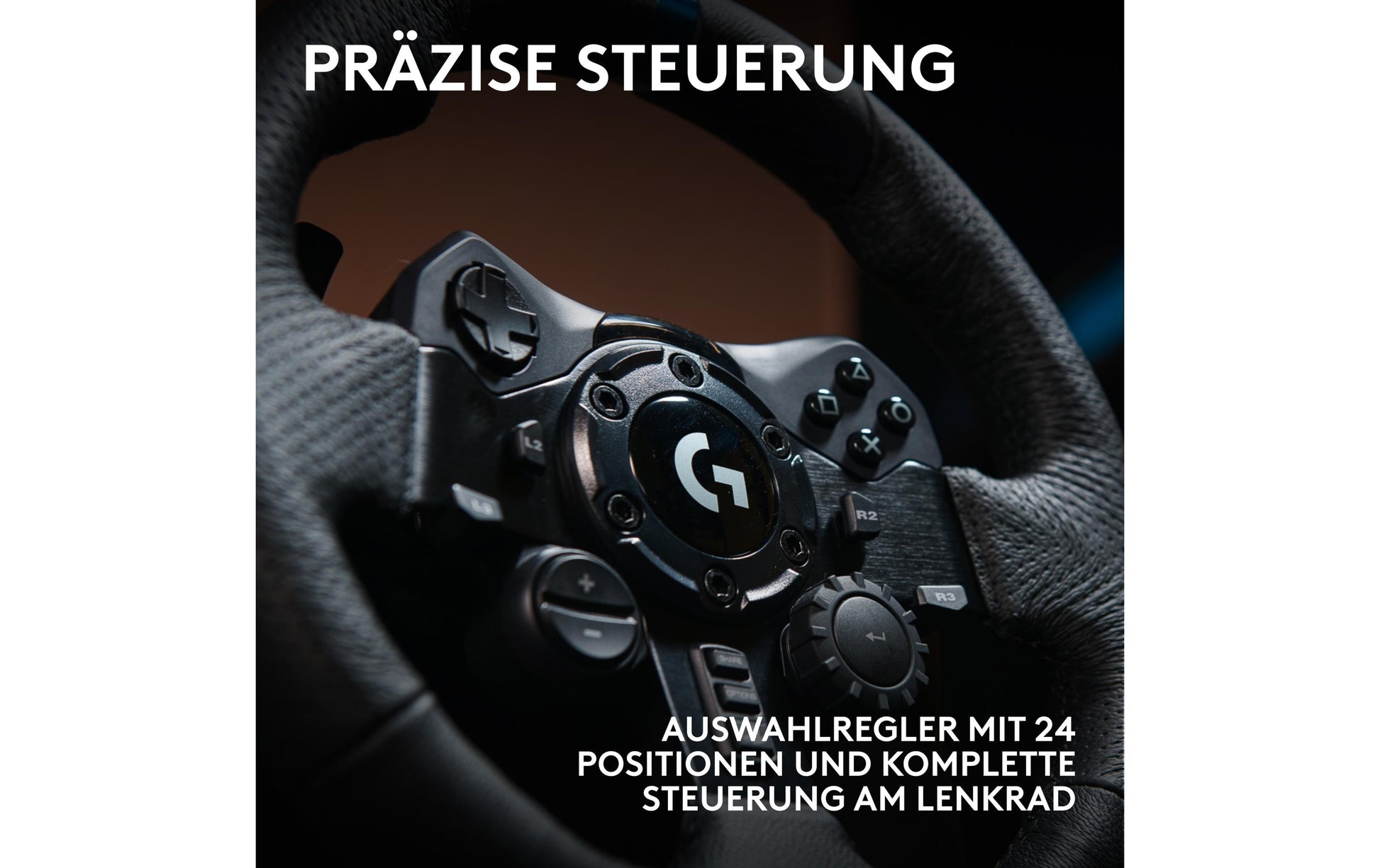 Logitech G G923 – Lenkrad + Pedale – USB (kabelgebunden), Force-Feedback, 900°, Schwarz – für PC, PS4 & PS5