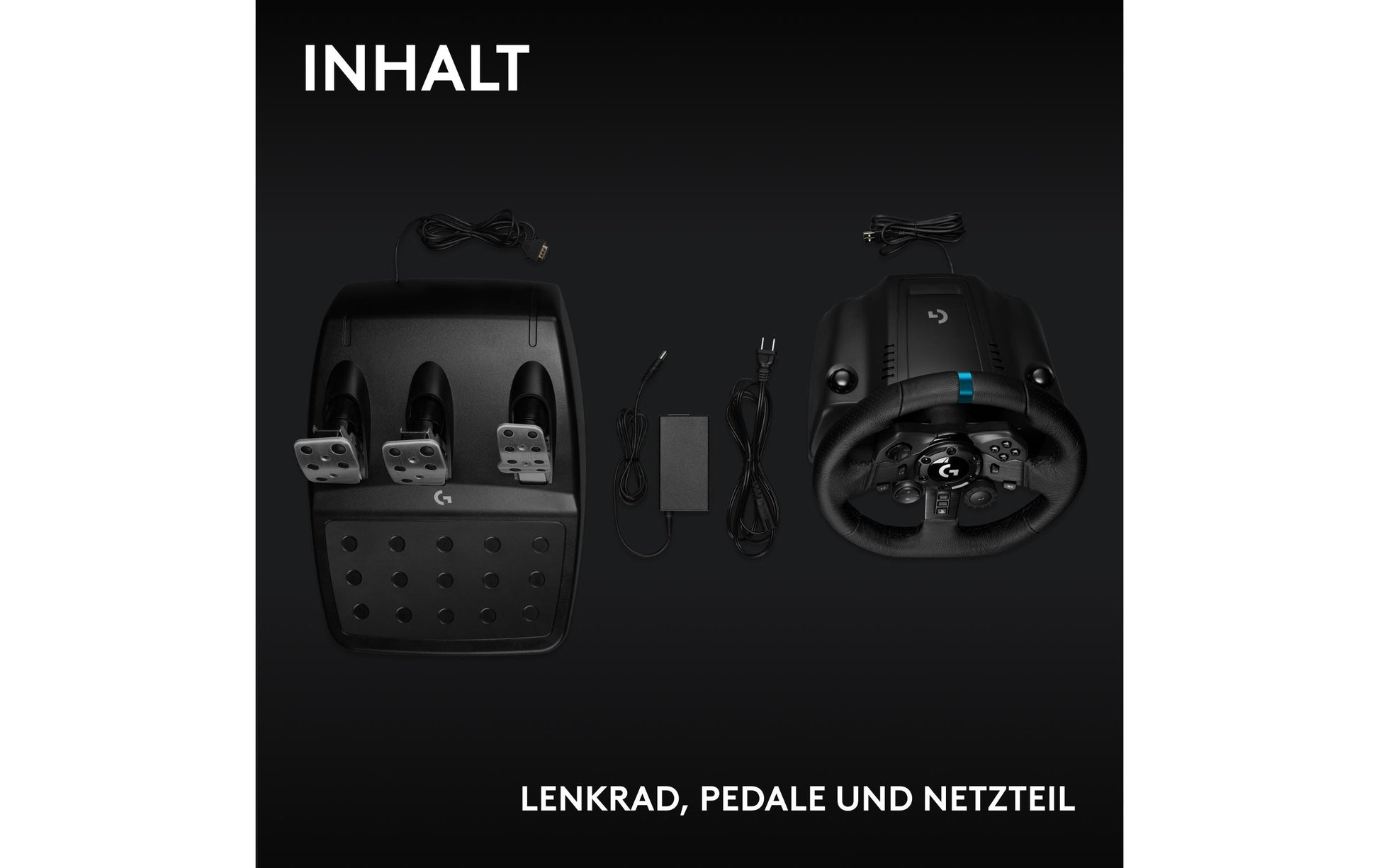 Logitech G G923 – Lenkrad + Pedale – USB (kabelgebunden), Force-Feedback, 900°, Schwarz – für PC, PS4 & PS5