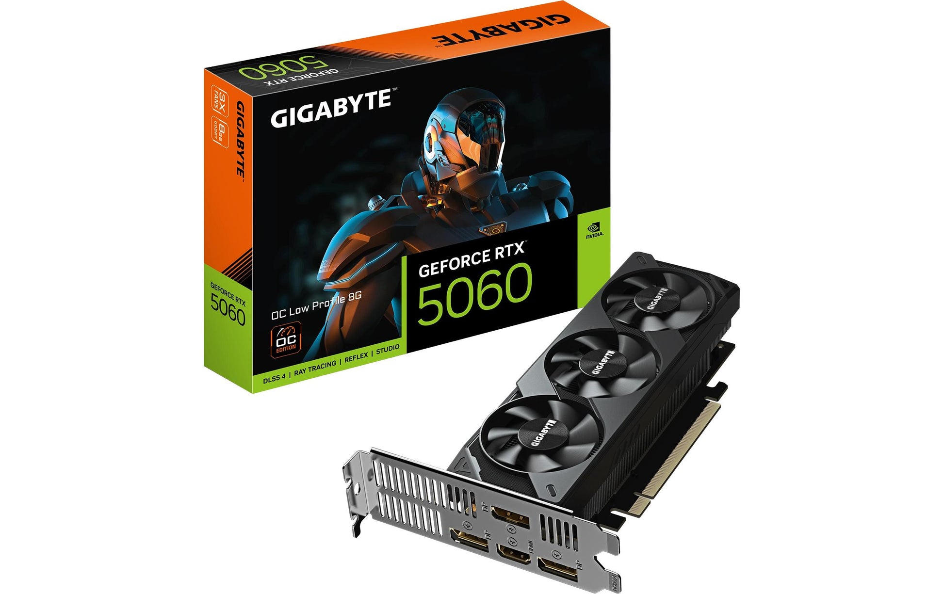 GIGABYTE GV-N5060OC-8GL – PCIe Grafikkarte – GeForce RTX 5060, 3×DisplayPort, 1×HDMI, PCIe 5.0, 109 W