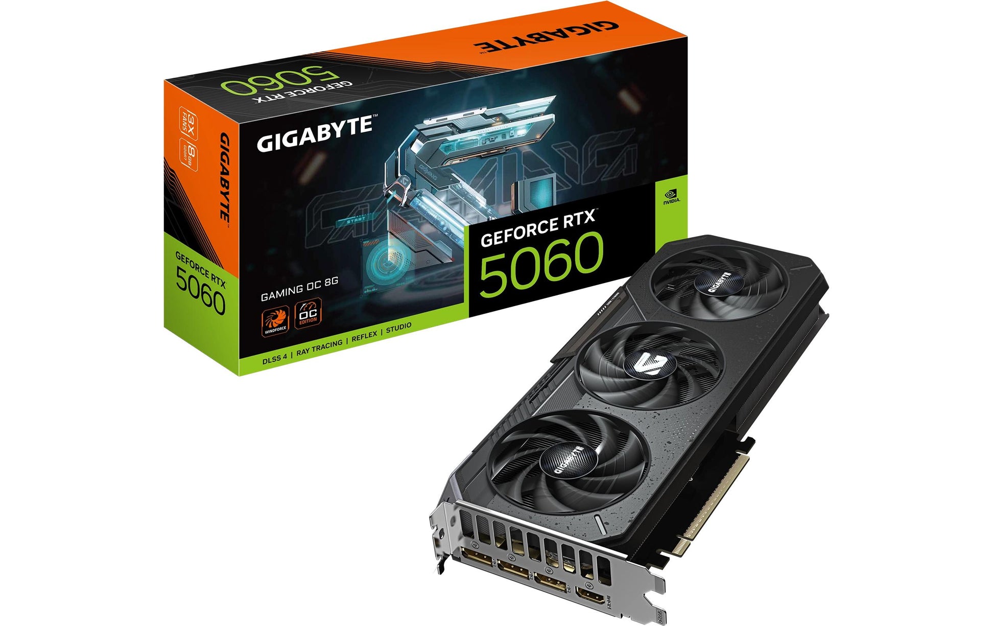 GIGABYTE GV-N5060GAMING OC-8GD – PCIe Grafikkarte – 3×DP, 1×HDMI, PCIe 5.0, 1×8‑pin