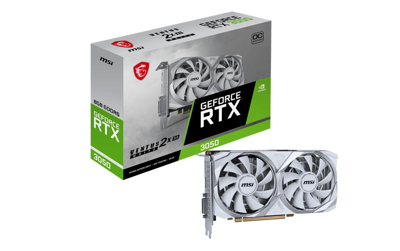 MSI Ventus 2X XS Weiss SFF – NVIDIA GeForce RTX 3050 8 GB